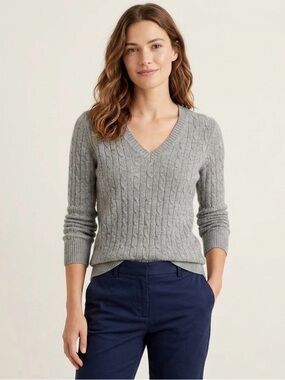 J. Crew Gray Cable Knit Sweater